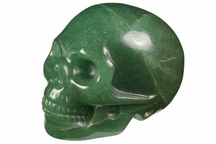 Realistic, Polished Green Aventurine Skull #116451